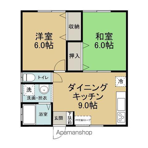 泉荘(2DK/2階)の間取り写真