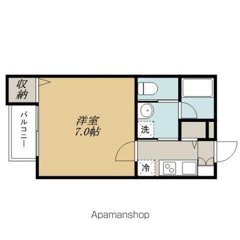 ルミエール エタンセル ドゥー(1K/2階)の間取り写真