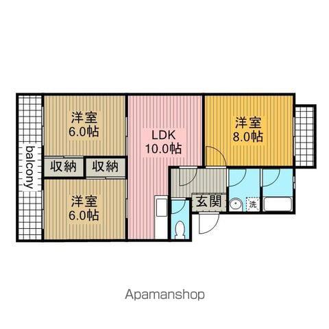 ルナパーク(3LDK/3階)の間取り写真