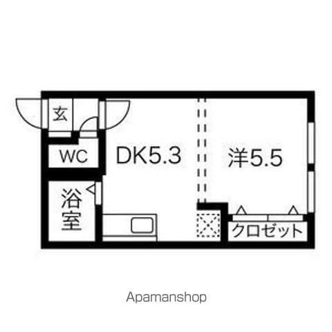 イーワンアベアパート(1DK/2階)の間取り写真
