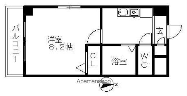 キャッスルⅡ(1K/1階)の間取り写真