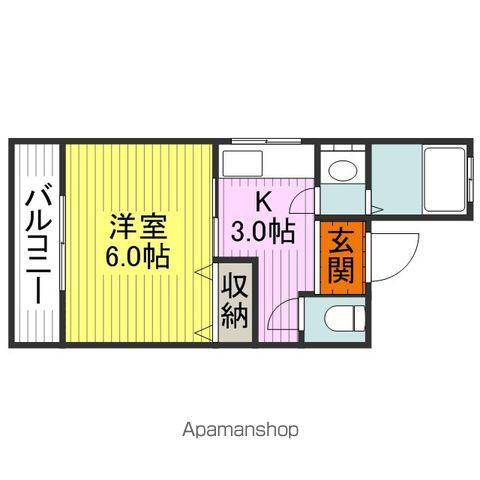 新天ビル(1K/5階)の間取り写真