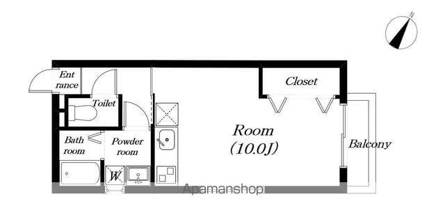 レフレール秋葉(ワンルーム/1階)の間取り写真