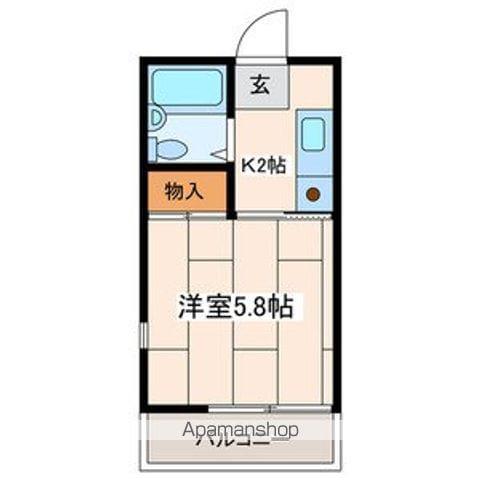 パークヒルズ(1K/2階)の間取り写真