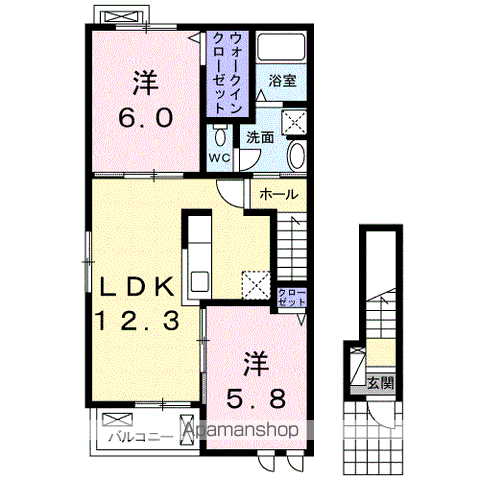 アル・クォーレ(2LDK/2階)の間取り写真
