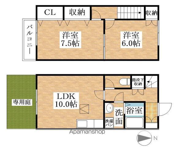 ドミール若村(2LDK)の間取り写真