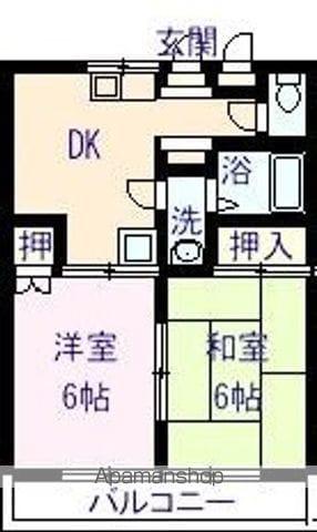 ウエストコート光(2DK/1階)の間取り写真