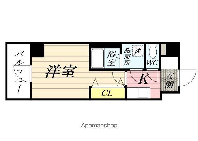 プライムアーバン仙台木町通(1K/2階)の間取り写真