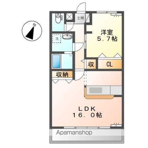 キャトル フィーユ(1LDK/2階)の間取り写真