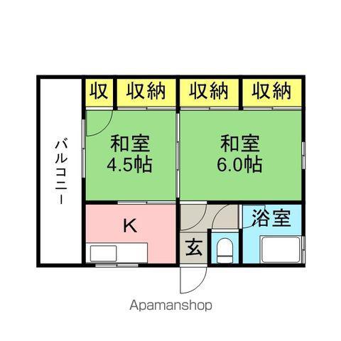 井上アパート(2DK/2階)の間取り写真