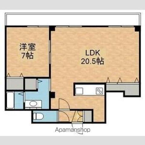 ヒルズ本通(1LDK/1階)の間取り写真