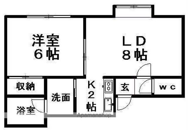 サンタペルシェ(1LDK/2階)の間取り写真