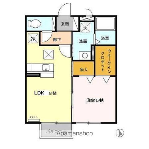 ボナール西多賀(1LDK/1階)の間取り写真