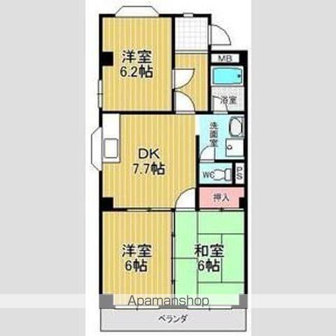 グランドハイム(3DK/2階)の間取り写真