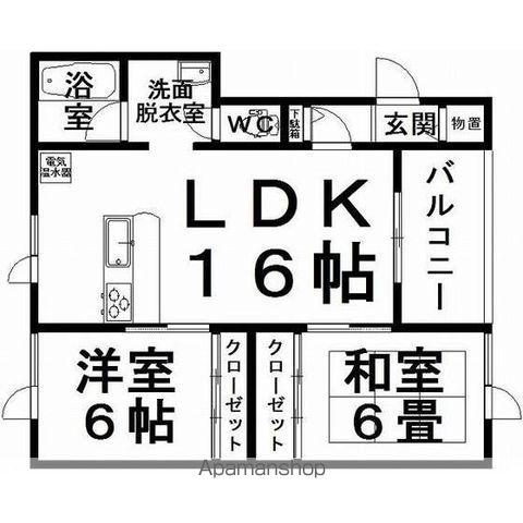 ルミエール1(2LDK/2階)の間取り写真