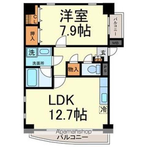 ラ・カンパネーラ(1LDK/9階)の間取り写真