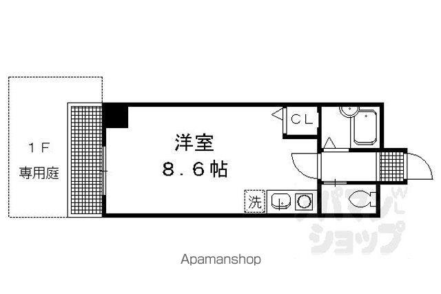 イクスピリオド京都河原町(ワンルーム/2階)の間取り写真