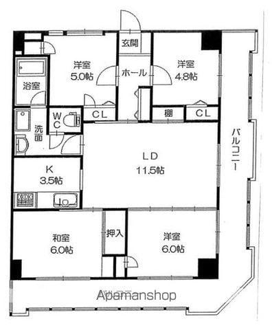 パークプラザ松島(4LDK/5階)の間取り写真