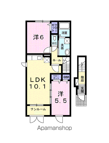 ヴェステージ(2LDK/2階)の間取り写真