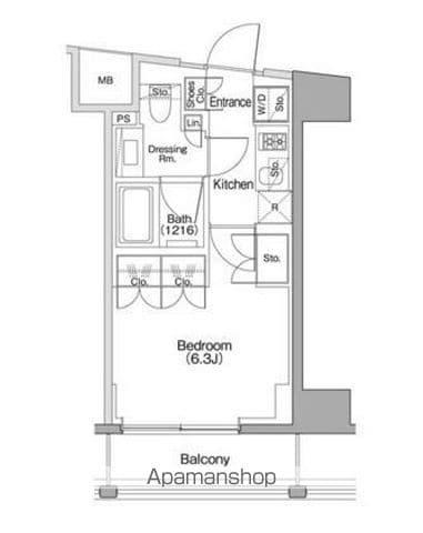 ザ・パークハビオSOHO代々木公園(1K/3階)の間取り写真