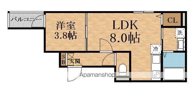SAPHIRLOGER大阪城公園(1LDK/2階)の間取り写真