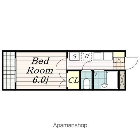 ハウスウステリアA棟・B棟・E棟・F棟(1K/1階)の間取り写真