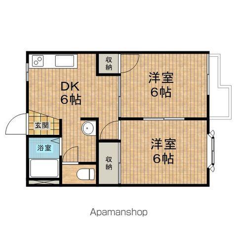 サンティエ東町(2DK/1階)の間取り写真