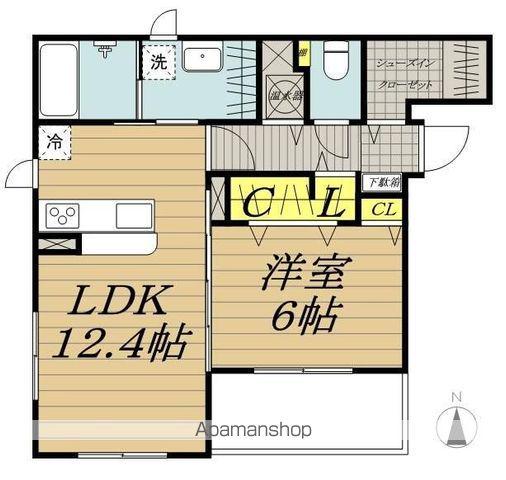 U・ラディアンス(1LDK/1階)の間取り写真