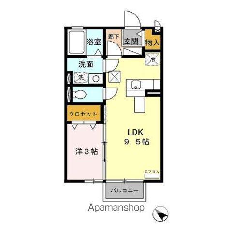 シャルム・プランタン(1LDK/1階)の間取り写真