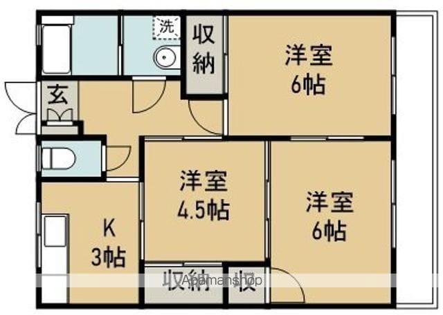 パークサイド清水沼B(3K/2階)の間取り写真