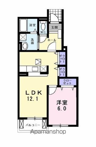 サンライズブロードⅠ(1LDK/1階)の間取り写真
