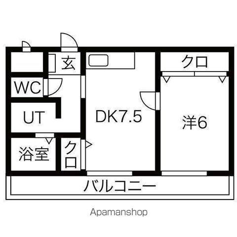 柴昭ビルエスパシオ(1DK/4階)の間取り写真
