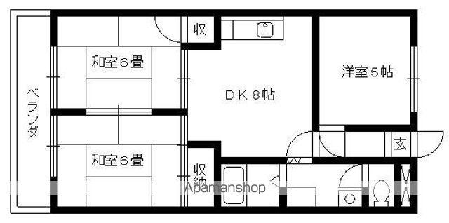 森ハイツ(3DK/1階)の間取り写真