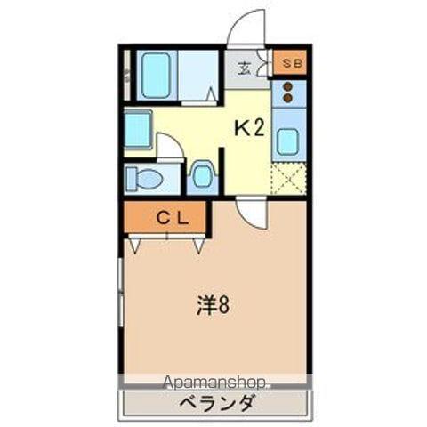 FLEX武蔵浦和(1K/3階)の間取り写真