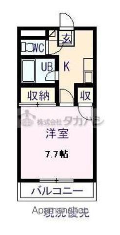アビタシオン大江(1K/4階)の間取り写真