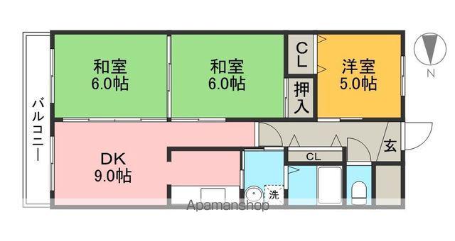 セゾンSAKAMOTO(3DK/2階)の間取り写真