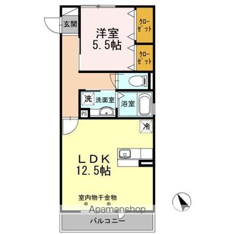 マグノリア(1LDK/2階)の間取り写真