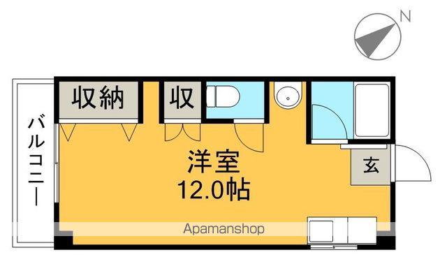 岩崎ハイツ(ワンルーム/2階)の間取り写真