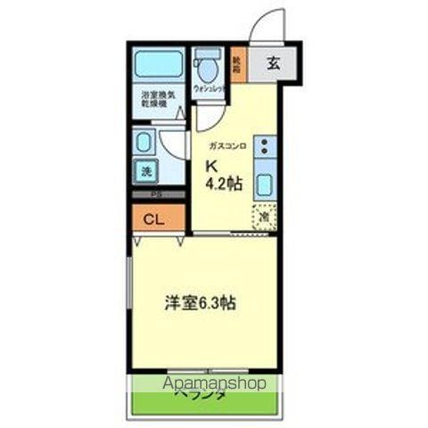 PROSPER COURT 緑橋(1K/2階)の間取り写真