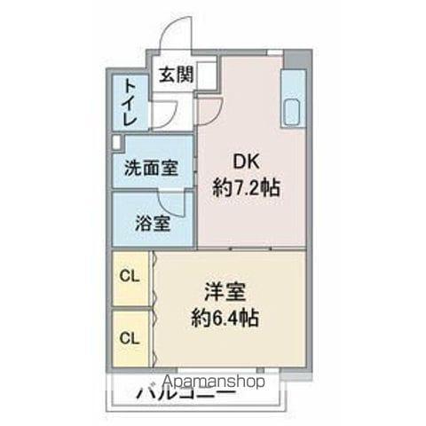 プレステージ金城(1DK/3階)の間取り写真