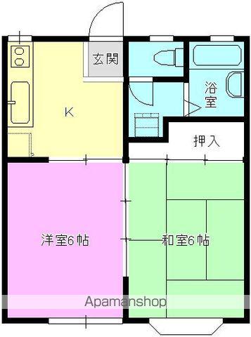 ドルミ上遠石(2K/2階)の間取り写真