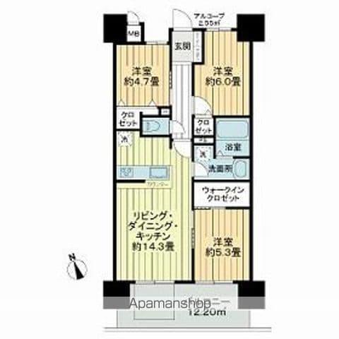 ロイヤルガーデン北前川(2SLDK/10階)の間取り写真