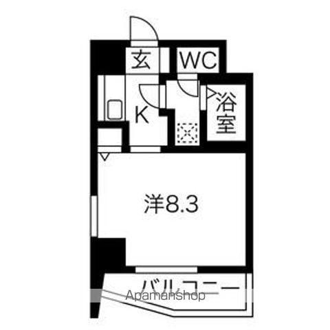 アビタシオン鶴舞(1K/6階)の間取り写真