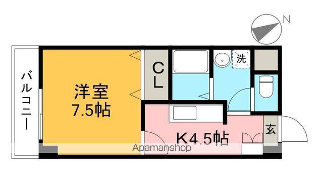 スカイブルー潮江(1K/3階)の間取り写真