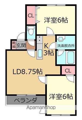 光和ハイツ(2LDK/1階)の間取り写真