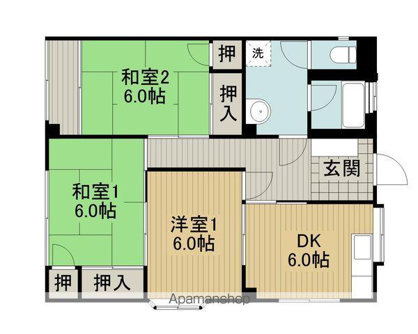 コーポ岩波C棟(3DK/1階)の間取り写真