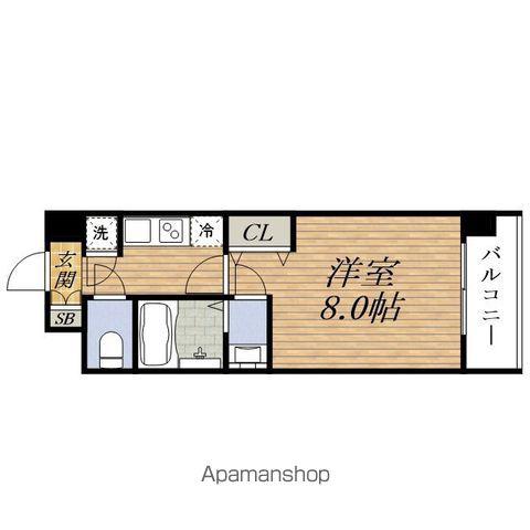 SERENITE江坂ミラク(1K/8階)の間取り写真