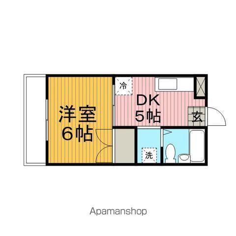 ビーブタウン高田(1K/1階)の間取り写真