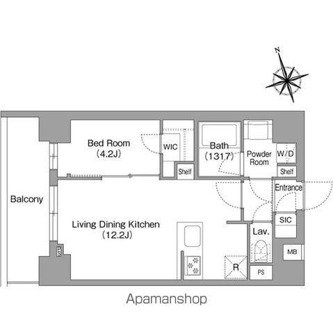 コンフォリア・リヴ八丁堀(1LDK/10階)の間取り写真
