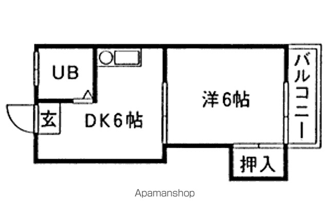 第2 ハイネス向山(1DK/2階)の間取り写真